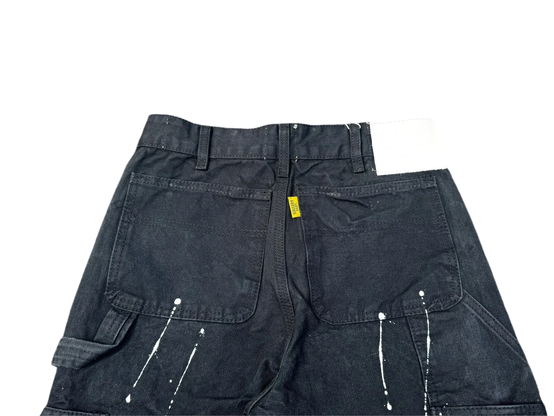 P220💰G33 GALLERY DEPT. Spliced ​​washed retro jeans for men and women high street splashed ink trousers micro-flared casual trousers trendy couple same style Color: Black Size: S-XXL (corresponding to 28-36)